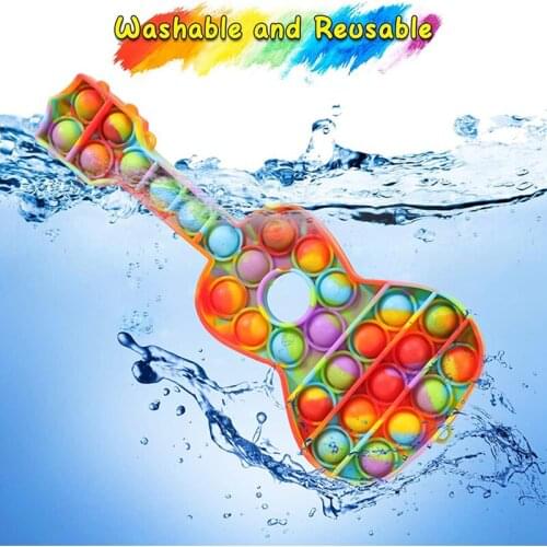 Fidget Toys Guitar Silicone Stress Relief Toys Colorful Creative Squeeze Childrens Educational Toys Are Safe And Non-Toxic