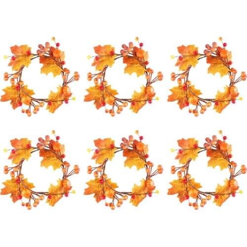 Garland Artificial Flower Halloween Dining Table Candle Ring Small Wreaths Wedding Decoration DIY simulation Wreath