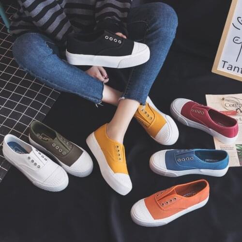 Women Shoes 2020 Summer New Fashion Shoes Woman Casual Solid Candy Color Platform Canvas Women Casual Flats Shoes Sneakers