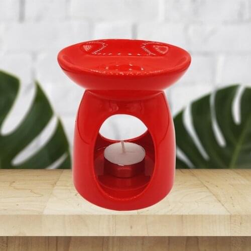 Handmade Ceramic Tapered Red Censer candle and candlestick свеча и подсвечник vela y candelero