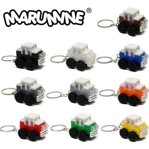MOC Bricks Racing Car 10PCS with Key Ring Mini Cars Building Blocks Set Vehicle Model Kit Educational Toys for Children Kid Gift
