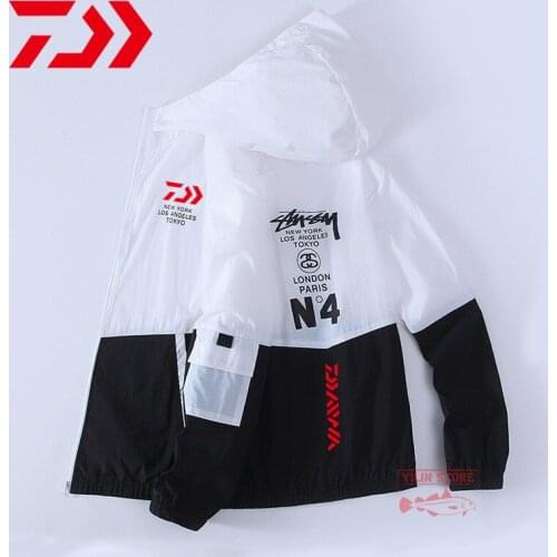 Daiwa Summer Thin Fishing Shirt UV Protection Anti-sweat Fishing Jacket Hoodie Breathable QuickDry Waterproof Fishing Clothing