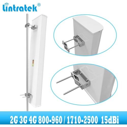 Lintratek Outdoor use cover antanna 2G 3G 4G 15dBi for GSM 900 1800 2100 LTE UMTS signal booster waterproof wide coverage