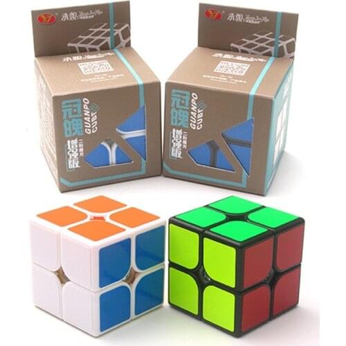 YongJun GuanPo 2x2x2 Enhanced Magic Cube Educational Simple and Smooth Speed Professional Game Cubo Magico Toy Puzzle Gift