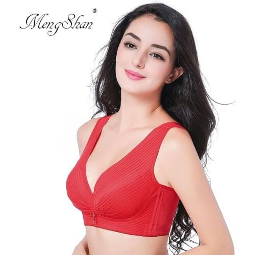 MengShan Large Underwear Bra Fat mm big size bra 200 Jin gathered without steel ring plus size bra Two breasted push up bra 120E