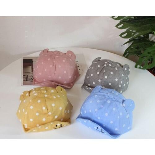 Cute Children Sun Hat Polka Dot Baby Hat Girl Boy Sun Hat With Ears Spring Summer Kids Road Photography Baseball Cap