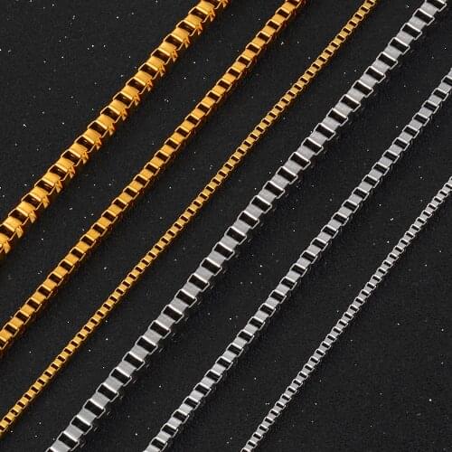 Stainless Steel Box Chain Gold Fashion High Quality Jewelry