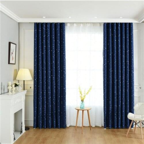 Cartoon Blue Star Curtains For Kids Room Lovely Printed Curtains For Boys Bedroom Baby Room Curtains Window Drapes