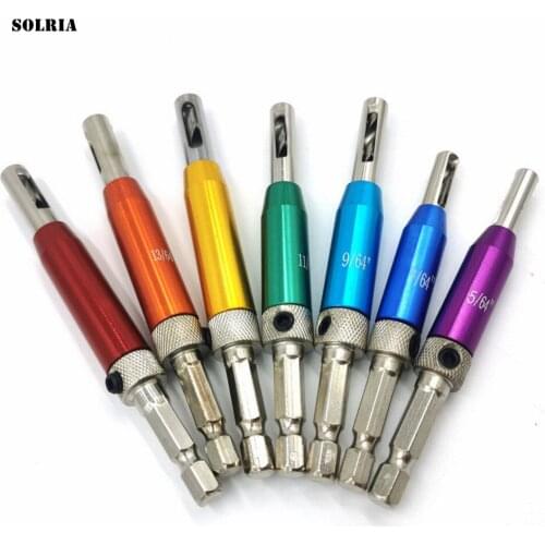 7Pcs Self Centering Lock Hinge Hardware Drill Bit Set Hardware Drawer Pilot Hole Guides Centering Hinge Home Hand Tools