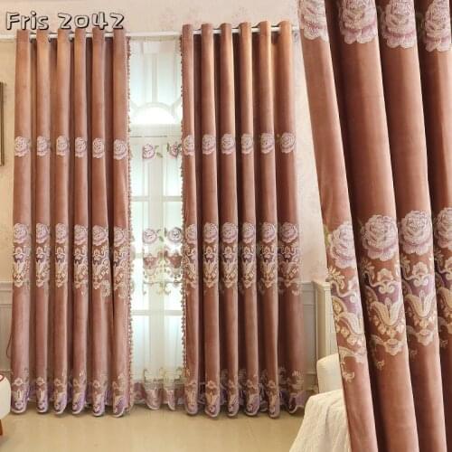 New Curtain Embroidered Flannel Floor-to-ceiling Window Shading Finished Product Curtains for Living Dining Room Bedroom
