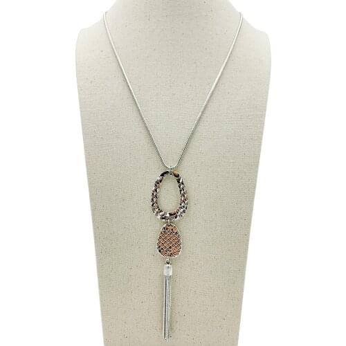 New Long Chain Necklaces for Women Snakeskin Antique Metal Tassel Necklaces Unique Design Fashion Pendant Jewelry