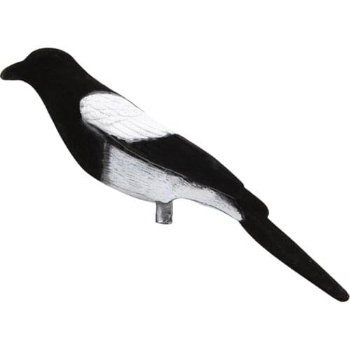 Hunting Bait Flocking Magpie Flocked Magpie Decoy Hunting Trap Bait Shooting Target Bird Realistic