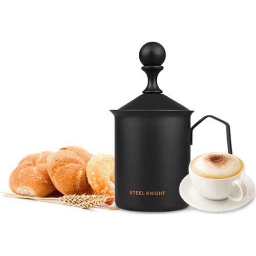 Original Manual Control Stainless Steel Milk Bubble Device Double-Layer Manual Control Milk Shaker Wear-Resistant Milk Frothers