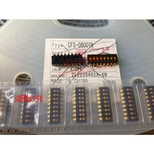 Original new 100% 8-bit SMD dial switch CFS-0800TB 2.54mm spacing horizontal dial gold plating