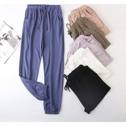 Fdfklak Cotton Linen Pajama Pants Women Nightwear Spring Autumn Loose Sleepwear Korean Lounge Wear Home Trousers Pijamas