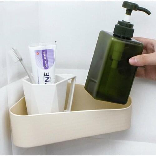 Plastic Home Hanging Bathroom Shelf Storage Buckle Corner Shelf Storage Box Bathroom Corner Shelf Shower Room Storage Wall Box