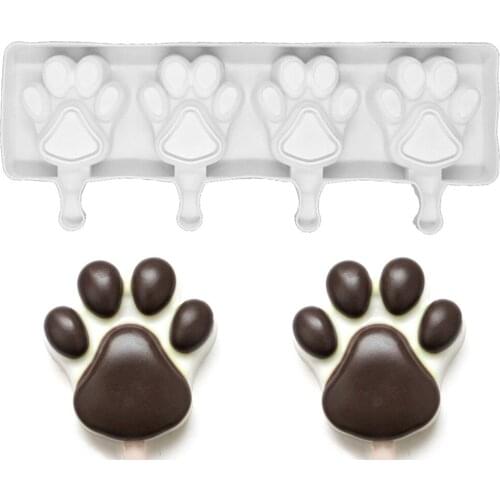 Silicone Cat claw Bears paw Shape Popsicle Mold For Ice Snack Molds Ice Cream Mold Maker Ice Popsicles Moulds