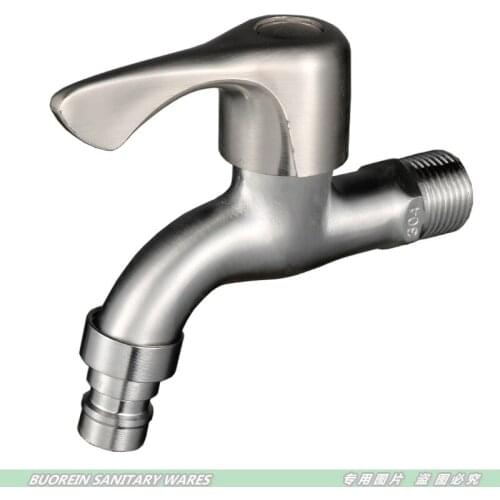 G1/2" Wall-mounted Washing Machine Faucet Stainless Steel Laundry Room Bathroom Faucet Garden Faucet Washing Machine Faucet