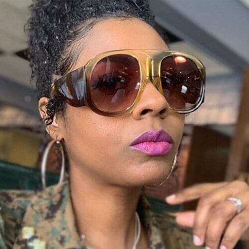 Fashion New Oversized Sports Sunglasses Women 2020 Luxury Brand Celebrity Men Square Sun Glasses Retro Gradient Goggles UV400