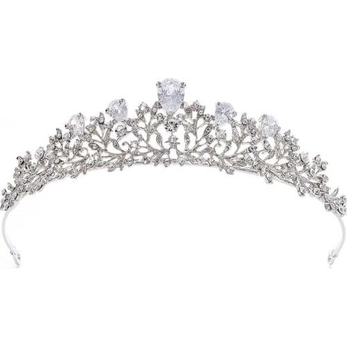Bridal Flower Tiara Crown Fashion Korean Style Alloy Headband Princess Women Headdress Wedding Bride Romantic Hair Ornaments