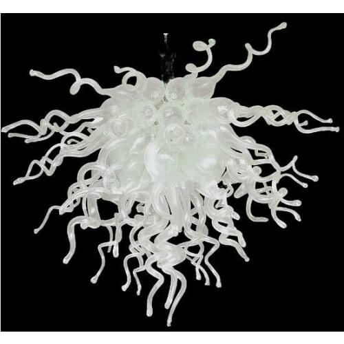 Wedding Decoration Glass Art Chandelier Modern Hand Blown White Glass Crystal Chandelier Light