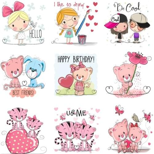 Iron-on Transfers for Clothing Patches Clorhing Stickers on Baby Clothes Stripe Dress Diy Cute Patch Fusible Vinyle Adhesive A