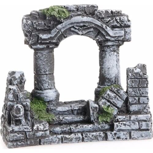 Aquarium Decoration Resin Roman Pillars Ruins Fish Tank Landscape Ornament