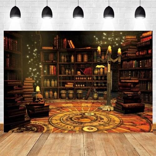 Halloween Background For Photography Skull Library Laboratory Interior Scene Backdrop Vinyl Photo Studio Photophone Photocall