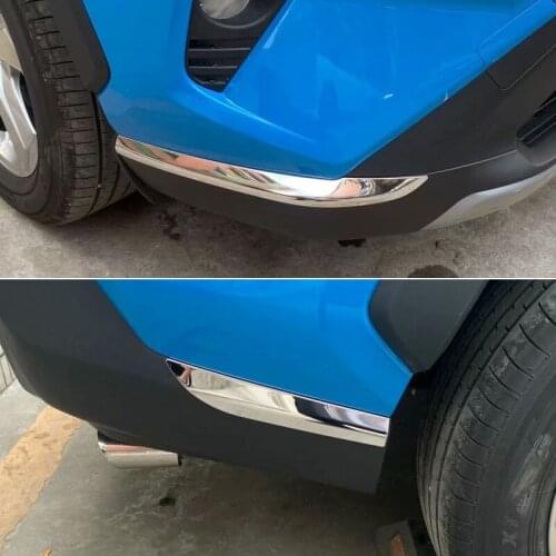 Fit for Toyota RAV4 XA50 2019 2020 Car Styling ABS Chrome Front&Rear Bumper Corner Protect Cover Trim 4pcs Auto Accessories