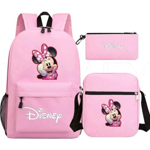 Hot Sale Minnie Mouse Mochila Bag Backpack Boys Girls School Bag Travel Bag Laptop Bagpack with Crossbody Pen Bags
