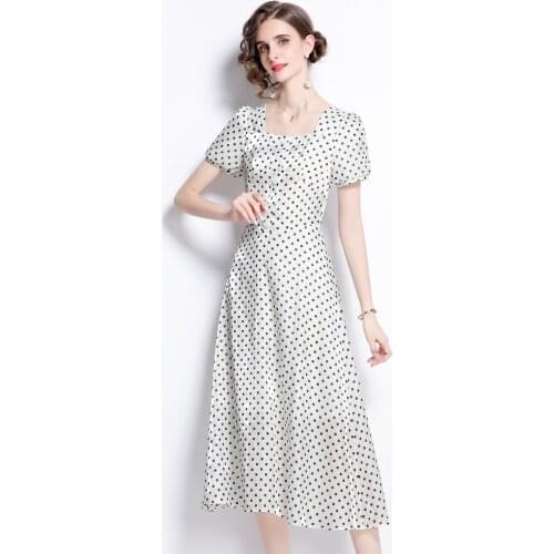 ZUOMAN Women Summer Elegant Dot Dress Festa High Quality Long Wedding Party Robe Femme Runway Designer Casual A-Line Vestidos