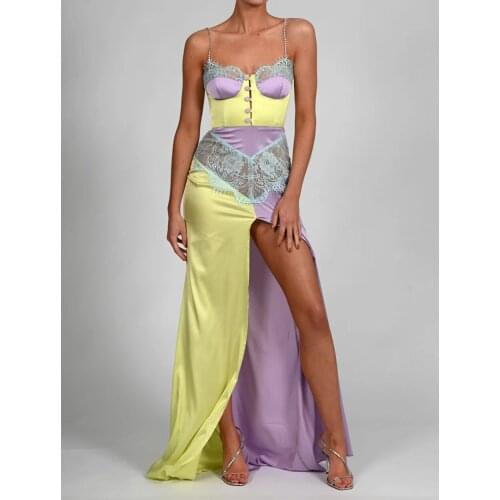 21New summer womens sexy sling lace mesh see-through temptation dress V-neck halter fashion celebrity club party boutique dress