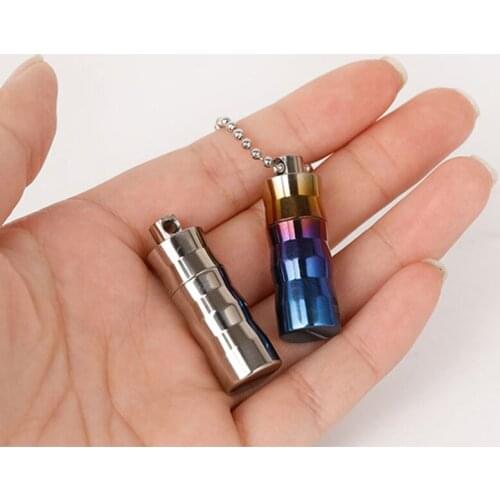 1PCS Titanium Waterproof Titanium Drug Organizer Keychain Tablet Pill box Container Stash Holder Medicine Pill Box Case Ta6107