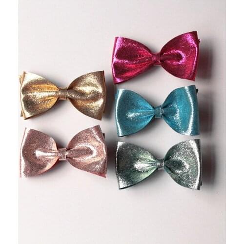 20pcs/lot Shinning Glitter Felt Girls Hair Clips Cat Ears Hair Bows Kids Hair Grips Cheap Rose Hair Accessory Toddlers Bows