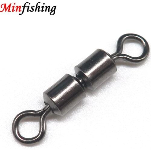 Minfishing 25/50 pcs/lot Rolling Swivels 2 Sections Ball Bearing Swivels Stainless Steel Connector Fishing Swivel Accessories