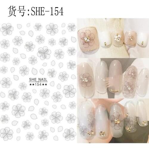 2021The New 3D Nail Sticker stickers for nail Foil Flowers Design Nails Accessories Fashion Manicure Sticker