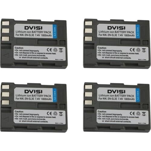 4Pcs 1.8Ah EN-EL3e EN EL3e ENEL3e Rechargeable Battery for Nikon EN EL3E Nikon D90 D700 D300 D80 D70 D50 D200 D300s D100 D70s