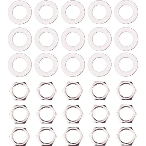 40pcs Guitar Nut Gasket Potentiometer Nut and Gasket Small Metal Electric Guitar Parts for Home Store (M7 Style)