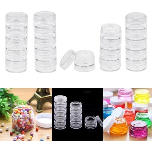 4x5 Stackable Clear Jar Small Parts Storage Box Screw Jar Nail Art Container