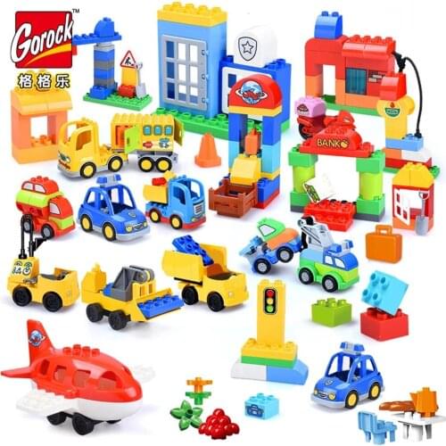 6 Style Classic Big Size Building Block Fruit Vegetable Trucks Animal Figures DIY Assembly Bricks Boys Girls Toys For Child Gift
