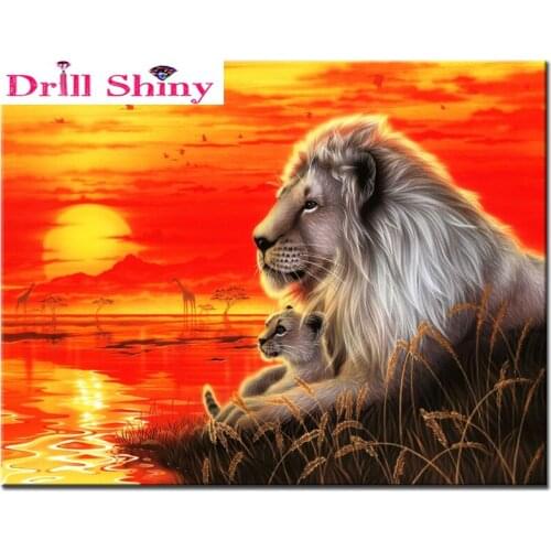 5D diy diamond Painting rhinestones Cross Stitch Diamond Embroidery lion picture Mosaic pattern home decor wall sticker gift