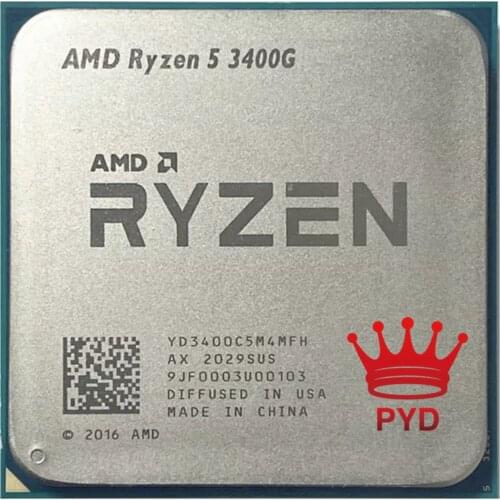 AMD Ryzen 5 3400G R5 3400G R5-3400G 3.7 GHz Quad-Core Eight-Thread 65W CPU Processor YD3400C5M4MFH Socket AM4