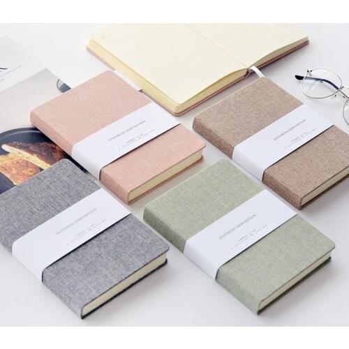 Blank and Grid Paper Notebook Linen Cloth Cover 256 Pages Bullet 80 GSM Journal Planner Office School Supplies Stationery
