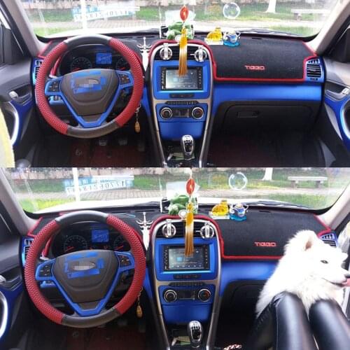 For Chery Tiggo T11 2010-2015 Interior Central Control Panel Door Handle 5D Carbon Fiber Stickers Decals Car styling Accessorie