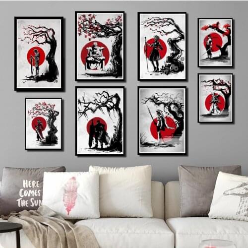 Perfect JL Japanese Characters Anime Wall Art Paint Wall Decor Art Poster Home Decor wall stickers