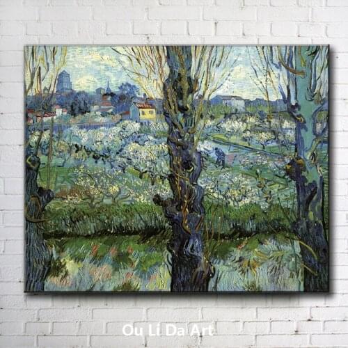 Impression Van farmer life tree scenery canvas printings oil painting printed on canvas wall art decoration picture no frame