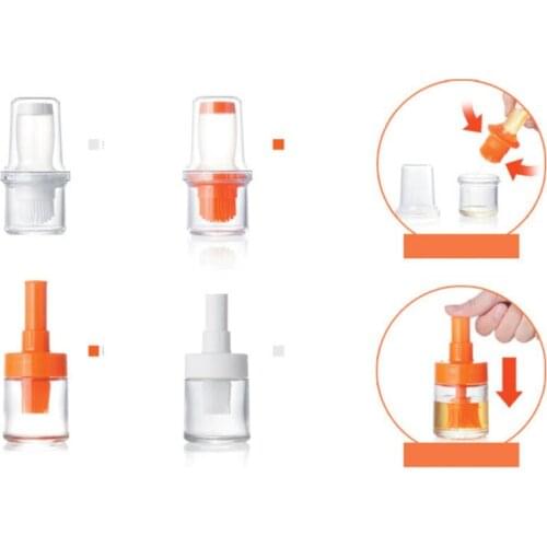 Kitchen Tools Silicone Heat-Resistant Oil Bottle Brush Cooking Accessories Barbecue Tools Portable Silicone Oil Brush