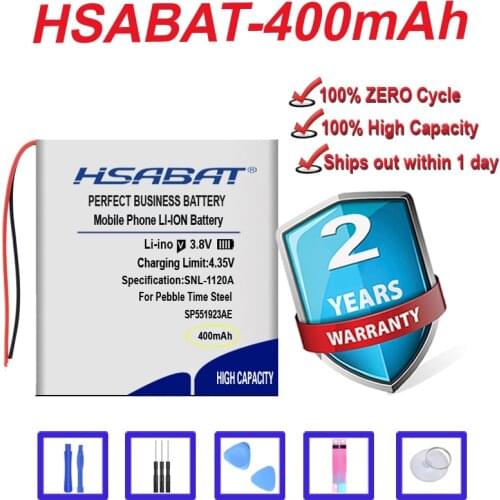 Top Brand 100% New 400mAh SP551923AE P140116 Battery for Pebble Time Steel for pebble Classic Smart Watch in stock