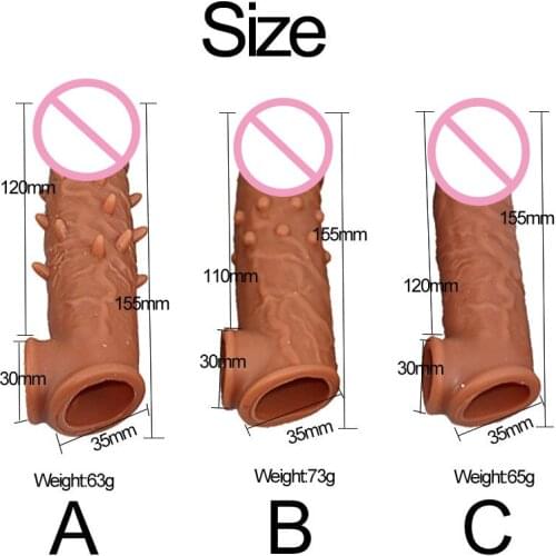 Reusable Silicon Condom With Spike Dotted Penis Sleeve For Men Dildo Sheath Condoms Extender Sleeve Penis Cocks Cover Sex Toys