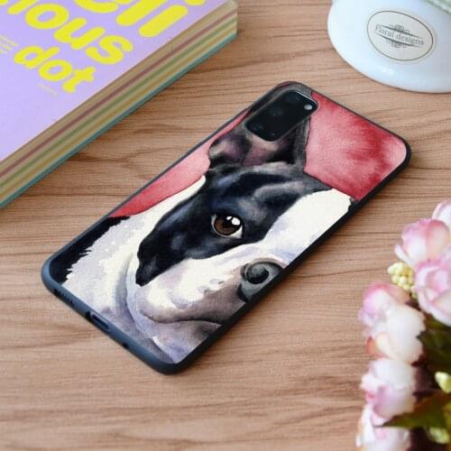 For Samsung Boston Terrier Art Print Soft Silicone Matt Case TPU Cover Galaxy S Note M and Galaxy A